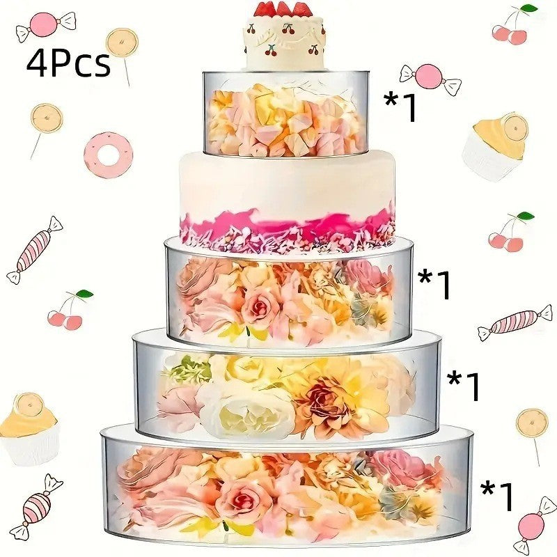 Clear Acrylic Fillable Cake Stand Set of 2 - Modern Dessert Display for Weddings & Parties