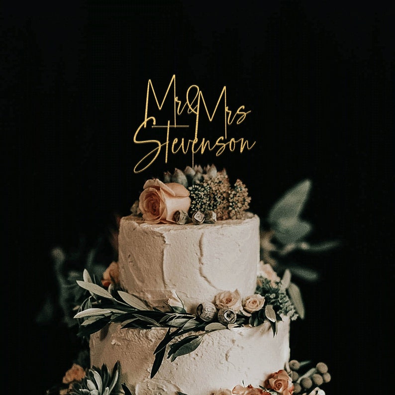 Elegant Script Wedding Topper