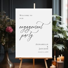 Elegant Calligraphy Welcome Board