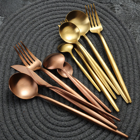 Elegant Portuguese Style 304 Stainless Steel Flatware Set