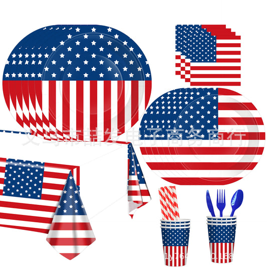 4th of July Kids Birthday Party Disposable Tableware & Decoration Set