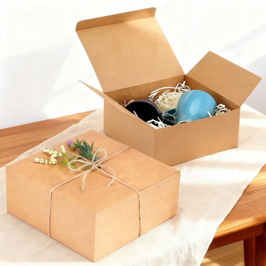 Premium Square Kraft Paper Gift Box | Large Eco-Friendly Gift Packaging