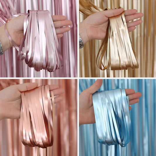 Matte Tinsel Fringe Curtain Party Backdrop & Doorway Decor - 2M