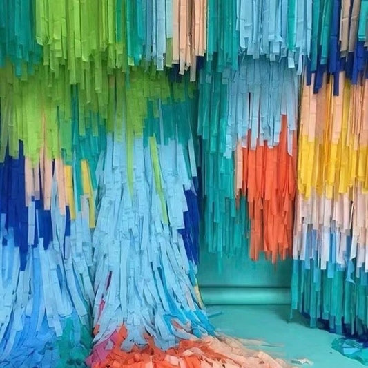 Boho Colorful Milk Silk Fabric Draping Streamers for DIY Wedding Arch & Event Decor