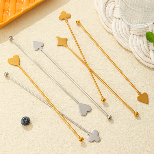304 Stainless Steel Playing Card Cocktail Stirrer - Reusable Drink Stir Stick for Bar, Coffee & Juice
