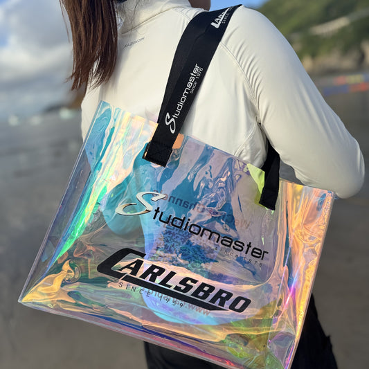Trendy Iridescent Holographic PVC Clear Tote Bag for Gifts & Party Favors
