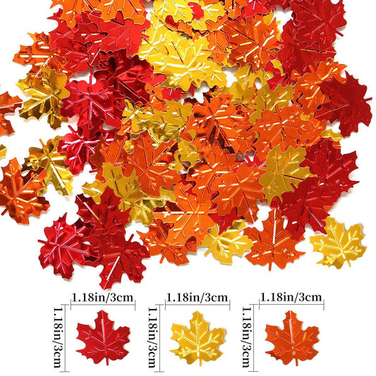 Thanksgiving Autumn Maple Leaf Sequin Confetti | Festive Table Scatter Party Decor