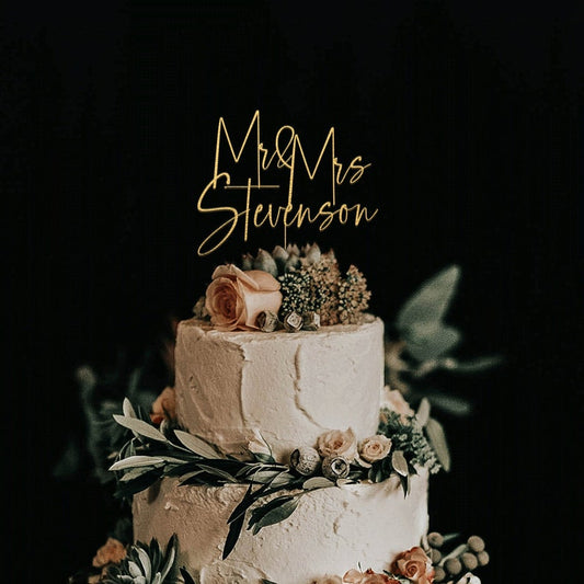 Elegant Script Wedding Topper