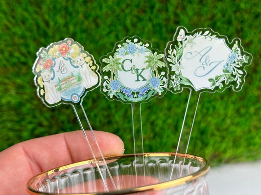 Premium Acrylic Crest & Monogram Stirrers