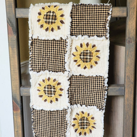 Handcrafted Sunflower Quilted Runner