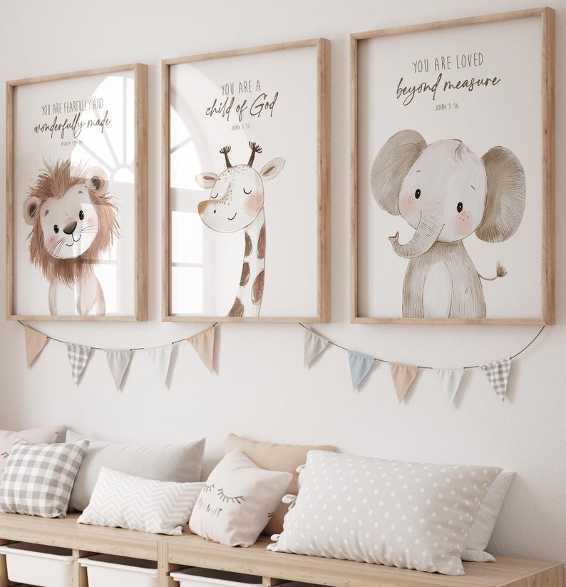 Serene Safari Nursery Art Prints