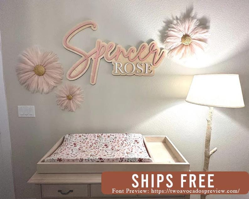 Personalized Wood Nursery Name Sign
