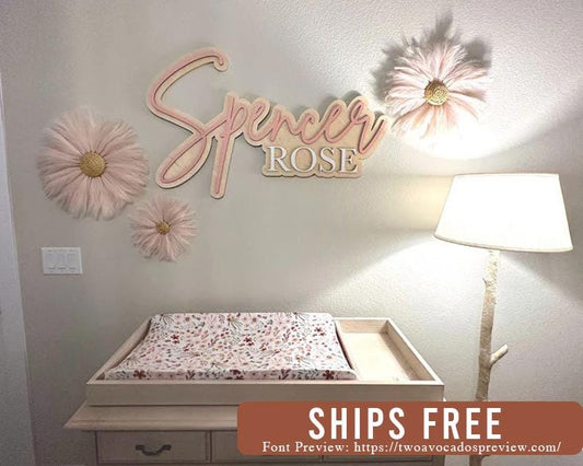 Personalized Wood Nursery Name Sign