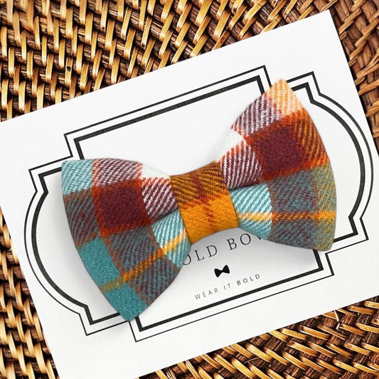 Rustic Flannel Plaid Pet Bow Tie